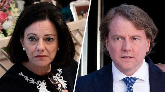 Bà K. T. McFarland và ông Donald McGahn (Ảnh: NBC)