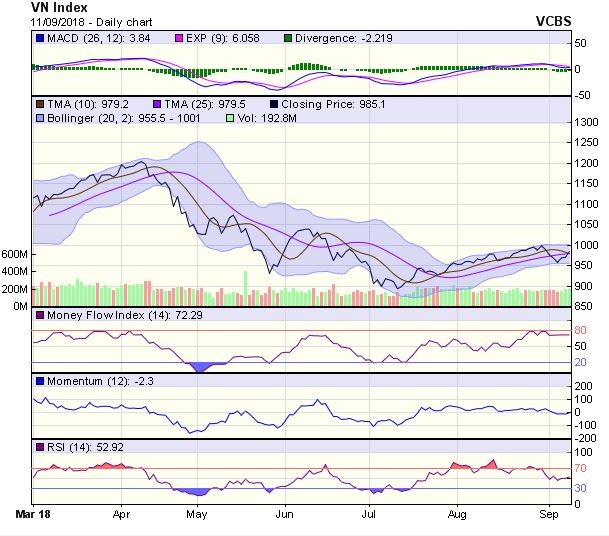 Biểu đồ kỹ thuật VN-Index. Nguồn: VCBS.