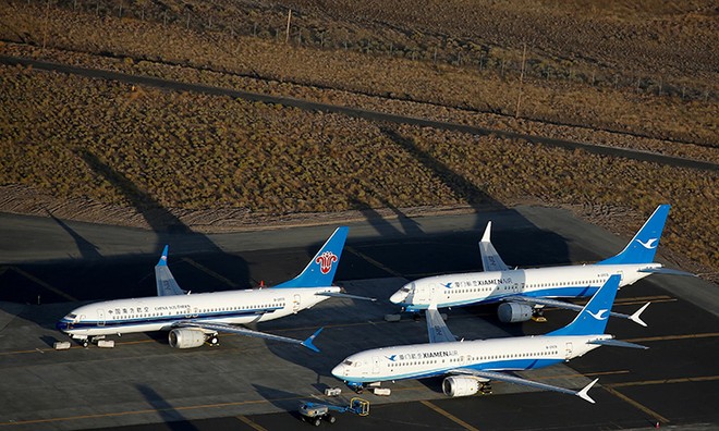 3 máy bay 737 Max dừng bay tại cơ sở của Boeing ở Washing hồi tháng 9. Ảnh: Reuters.