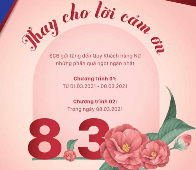 SCB tri ân khách hàng nữ nhân dịp 8/3