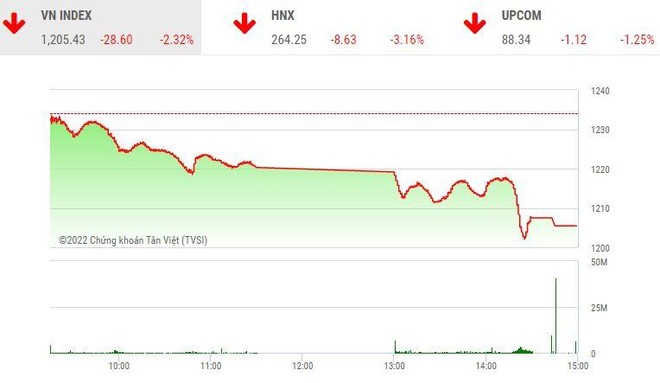 Giao dịch chứng khoán chiều 19/9: VN-Index bốc hơi gần 30 điểm, cổ phiếu đua nhau nằm sàn