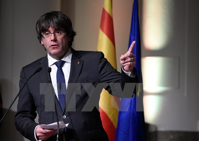 Cựu Thủ hiến vùng Catalonia Carles Puigdemont. (Nguồn: AFP/TTXVN)