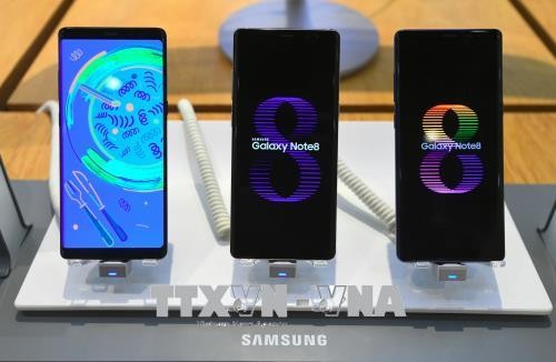 Điện thoại Galaxy Note 8 của Samsung được bày bán tại Seoul, Hàn Quốc.