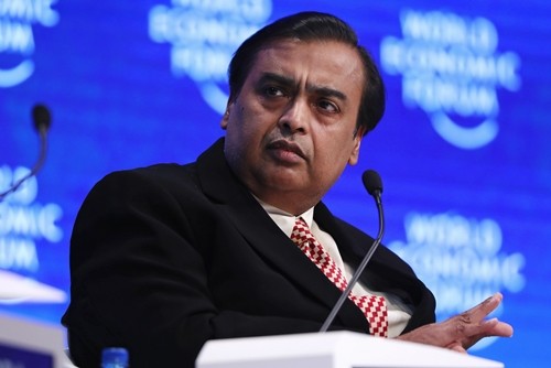 Mukesh Ambani tham gia Diễn đàn Kinh tế Thế giới (WEF). Ảnh: Bloomberg.