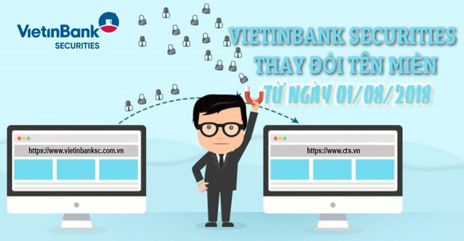 Công ty cổ phần Chứng khoán Ngân hàng Công thương Việt Nam chính thức đổi tên miền mới