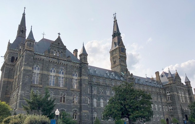 Khuôn viên trường đại học Georgetown ở Washington, DC, Mỹ. (Ảnh: AFP/TTXVN)