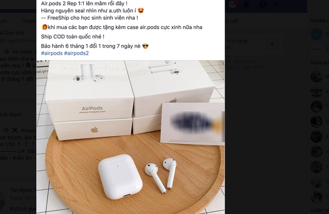 Hàng AirPods 2 nhái tràn lan trên mạng.