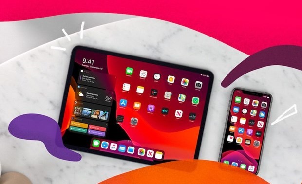 Giao diện hệ điều hành iOS 13 trên iPhone và iPadOs trên máy tính bảng iPad. (Nguồn: MacRumors)