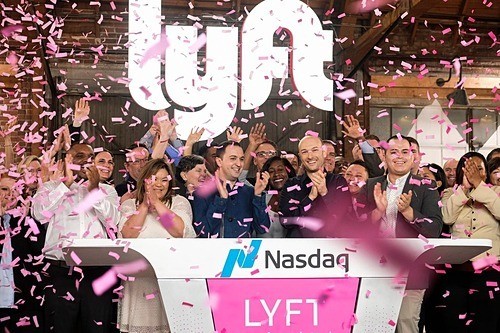 Buổi IPO của Lyft vào tháng 3/2019. Ảnh: AP.