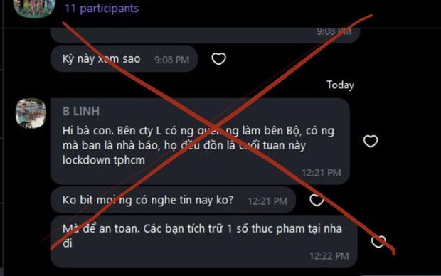 Ủy ban Nhân dân Thành phố Hồ Chí Minh khẳng định, thông tin lan truyền trên mạng xã hội vào sáng 26/3 về việc Thành phố Hồ Chí Minh sẽ phong tỏa trong 14 ngày, kể từ ngày 28/3/2020 là hoàn toàn bịa đặt. (Nguồn: TTXVN phát).