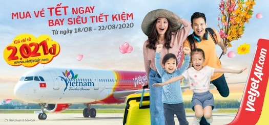 Đi thật xa để trở về: Vietjet tung 2,6 triệu vé khuyến mại từ nay tới hết Tết Nguyên đán chỉ với 2.021 đồng