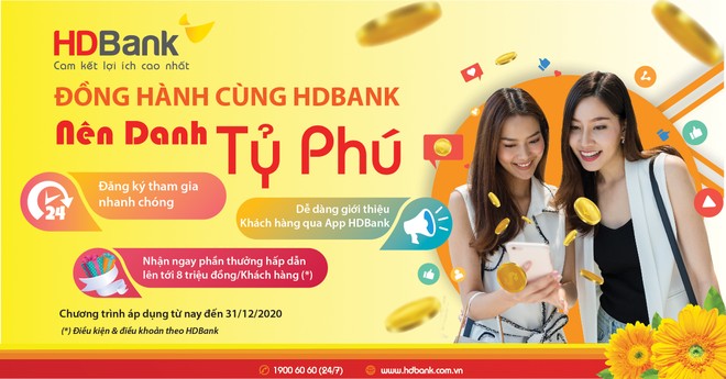 Cơ hội nhận quà thưởng lên đến 7,5 tỷ đồng khi đồng hành cùng HDBank