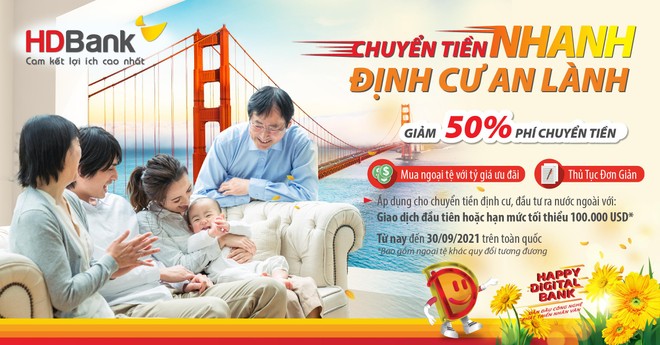 HDBank ưu đãi phí chuyển và tỷ giá mua ngoại tệ cho khách hàng cá nhân