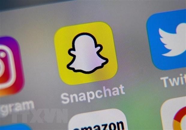 Biểu tượng Snapchat trên màn hình máy tính bảng. (Ảnh: AFP/TTXVN).