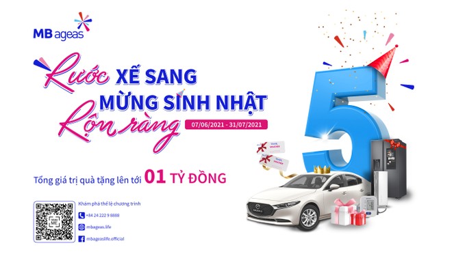 Rước xế sang, rộn ràng mừng sinh nhật 5 tuổi cùng MB Ageas Life