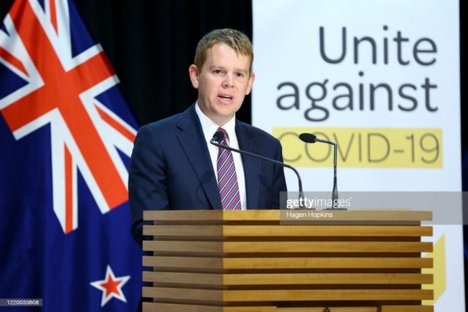 Ông Chris Hipkins, Bộ trưởng Giáo dục kiêm Bộ trưởng Ứng phó Covid-19 của New Zealand. Ảnh Getty.