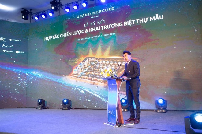 Ông Trần Thái Duy – Phó CTHĐQT Công ty Cổ phần đầu tư và xây dựng Xuân Phú Hải phát biểu tại buổi lễ.