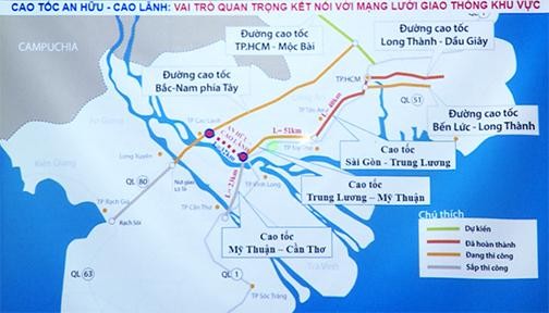 Bình đồ tuyến cao tốc Cao Lãnh - An Hữu.