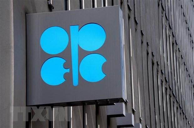 Biểu tượng của OPEC tại trụ sở ở Vienna, Áo. (Ảnh: AFP/TTXVN).