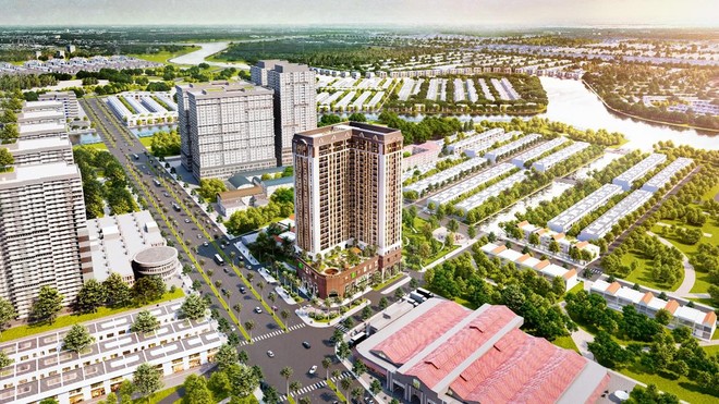 Phối cảnh Viva Plaza nằm trên đại lộ Nguyễn Lương Bằng nhìn về hướng khu đô thị Zeitgeist đang phát triển (www.viva-plaza.vn).