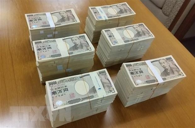 Đồng tiền giấy mệnh giá 10.000 yen Nhật Bản. (Ảnh: AFP/TTXVN)