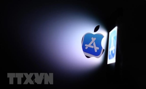 Biểu tượng App store của Apple. (Ảnh: AFP/TTXVN)