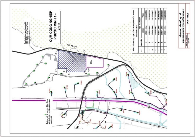 Bản đồ vị trí Cụm công nghiệp Phước Minh 1. Nguồn: UBND tỉnh Ninh Thuận.