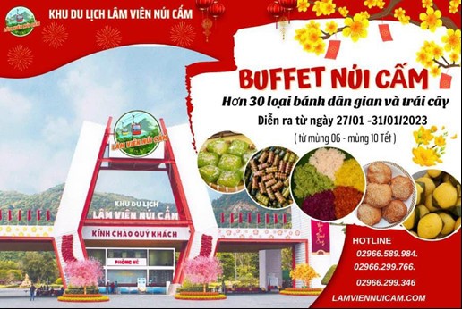 Buffet Núi Cấm đã được Set up cho “sô” diễn dài ngày từ M6 - M10 Tết.