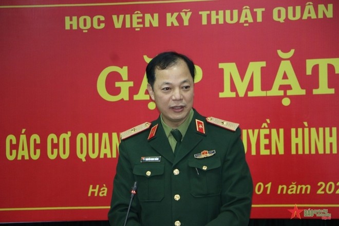 Thiếu tướng Nguyễn Minh Thắng, Phó chính ủy Học viện Kỹ thuật Quân sự giữ chức Chính ủy Bộ Tư lệnh Tác chiến không gian mạng, Bộ Quốc phòng. Ảnh: Hồng Uyên/qdnd.vn.