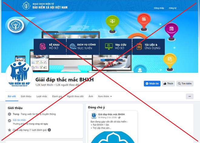 Người dân bị chiếm đoạt hàng trăm triệu bởi Fanpage giả mạo cơ quan Bảo hiểm xã hội Việt Nam