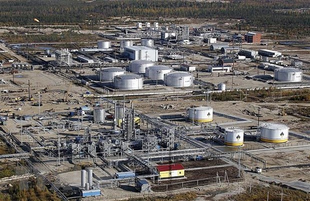 Nhà máy lọc dầu Rosneft ở thị trấn Gubkinsky, Tây Siberia, Nga. (Ảnh: AFP/TTXVN)