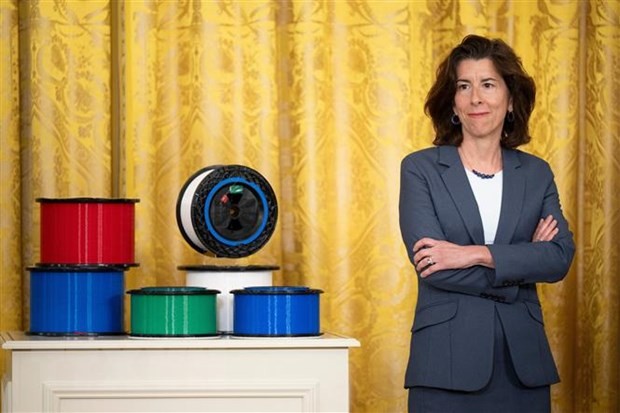 Bộ trưởng Thương mại Mỹ Gina Raimondo. (Ảnh: AFP/TTXVN)