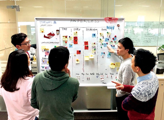 Techcom Securities tổ chức thành công mô hình Agile, các nhóm “Scrum” nhỏ gọn để thực hiện dự án.