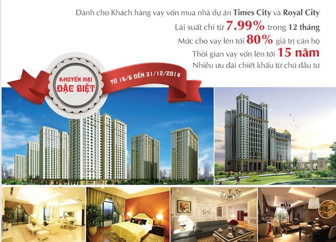 VietinBank cho khách hàng Dự án Times City và Royal City vay ưu đãi