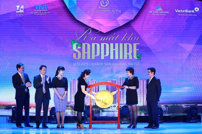 Đại diện chủ đầu tư đánh chiêng chính thức ra mắt căn hộ Khu Sapphire - Goldmark City