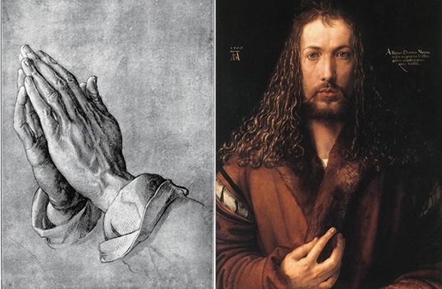 Bức tranh Đôi bàn tay cầu nguyện và chân dung họa sĩ Albrecht Durer
