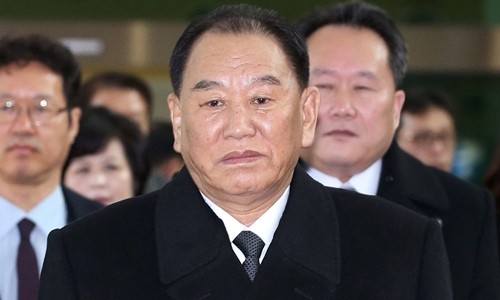 Kim Yong-chol đến Hàn Quốc hồi tháng hai. Ảnh:AFP.