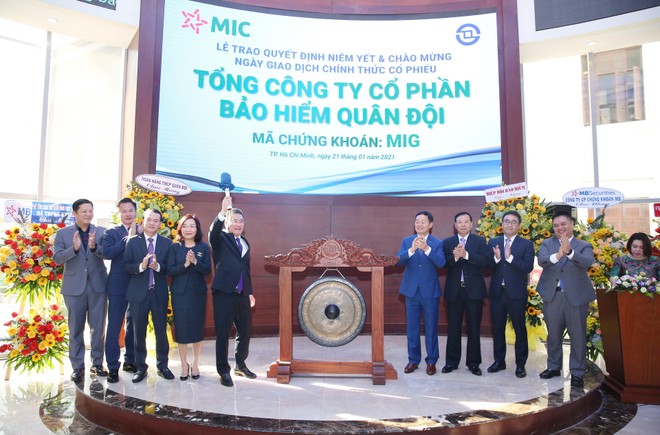 Cổ phiếu Bảo hiểm Quân đội - MIC (MIG) tăng trần trong ngày chào sàn HOSE