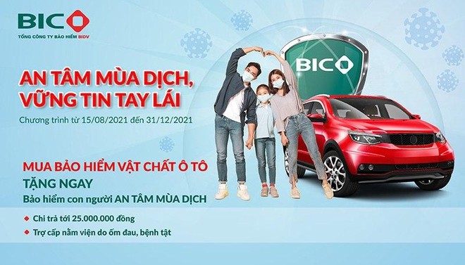 Mua bảo hiểm vật chất ô tô BIC tặng bảo hiểm con người 