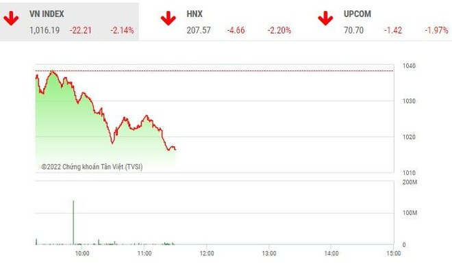 Giao dịch chứng khoán phiên sáng 20/12: Lực cung lấn át, VN-Index tiếp tục giảm sâu