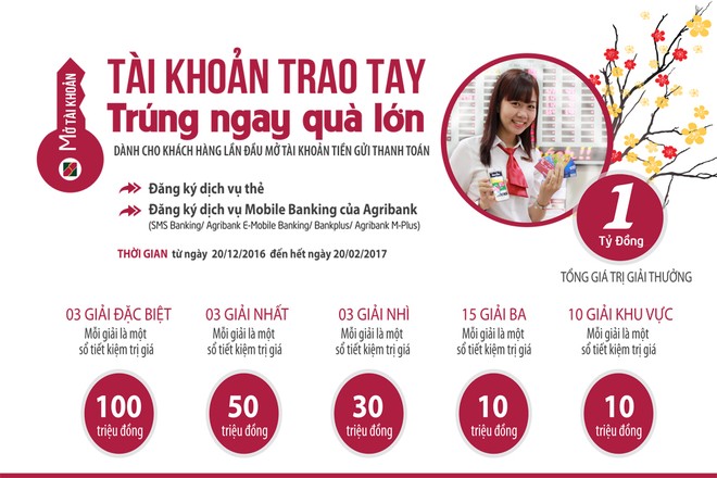 Đón Xuân Đinh Dậu - Tậu quà tặng lớn khi mở tài khoản tại Agribank  