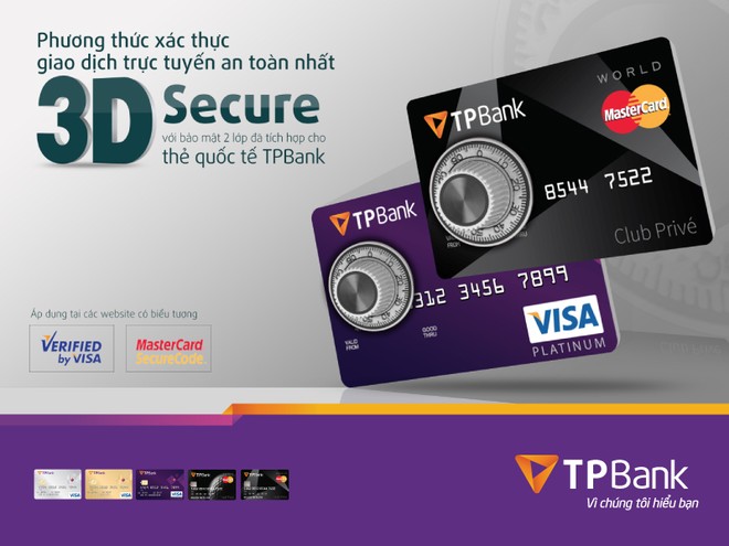 TPBank áp dụng phương thức xác thực 3D secure cho chủ thẻ