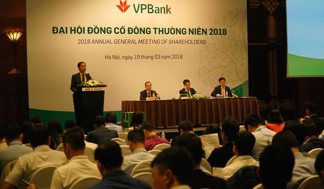 ĐHCĐ VPBank: Nếu năm 2018 đạt kế hoạch, năm 2019 sẽ chia cổ phiếu thưởng và cổ tức 67%