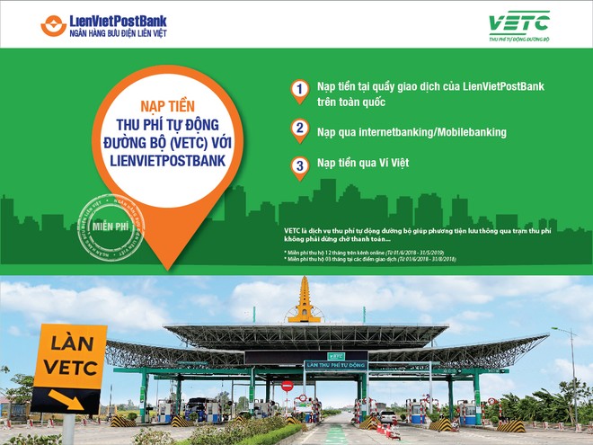 LienVietPostBank: Triển khai dịch vụ nạp tiền thu phí tự động đường bộ