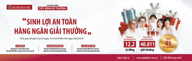 Agribank tổ chức Chương trình khuyến mãi “Sinh lợi an toàn - Hàng ngàn giải thưởng” 