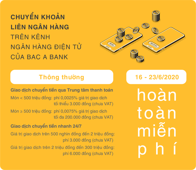 Ngày không tiền mặt 16/6 với nhiều ưu đãi lớn từ BAC A BANK