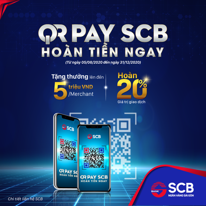 SCB triển khai chương trình “QR Pay - SCB hoàn tiền ngay”