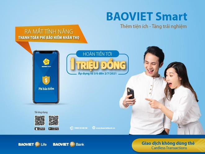 BAOVIET Bank hoàn tiền tới 1 triệu đồng cho khách hàng