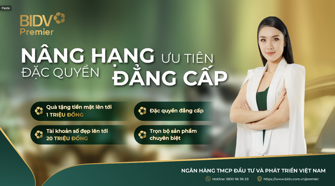 BIDV nâng hạng ưu tiên với nhiều đặc quyền dành khách hàng cá nhân