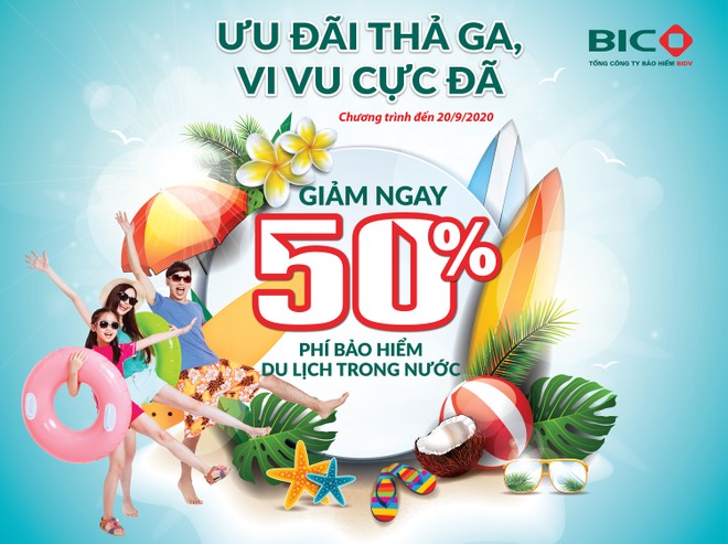 BIC giảm phí 50% cho khách hàng tham gia bảo hiểm du lịch trong nước